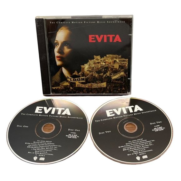 Evita Complete Motion Picture Music Soundtrack 2 CD Set 1996 BMG - Picture 1 of 6